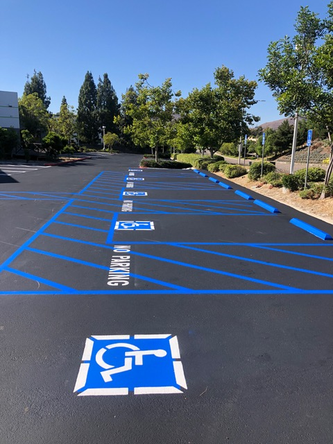 Parking Lot with Pedestrian Symbol 